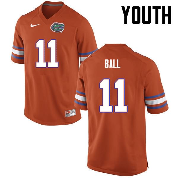 NCAA Florida Gators Neiron Ball Youth #11 Nike Orange Stitched Authentic College Football Jersey LGP1164CE